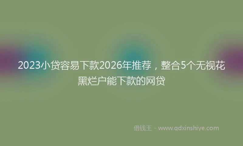 2023小贷容易下款2026年推荐，整合5个无视花黑烂户能下款的网贷