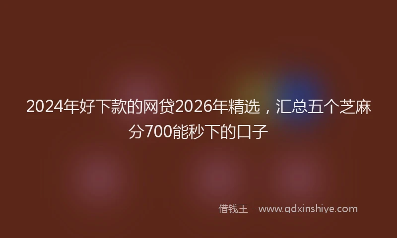 2024年好下款的网贷2026年精选,汇总五个芝麻分700能秒下的口子