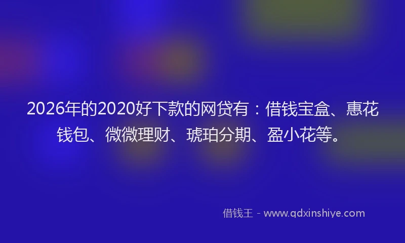 2026年的2020好下款的网贷有：借钱宝盒、惠花钱包、微微理财、琥珀分期、盈小花等。