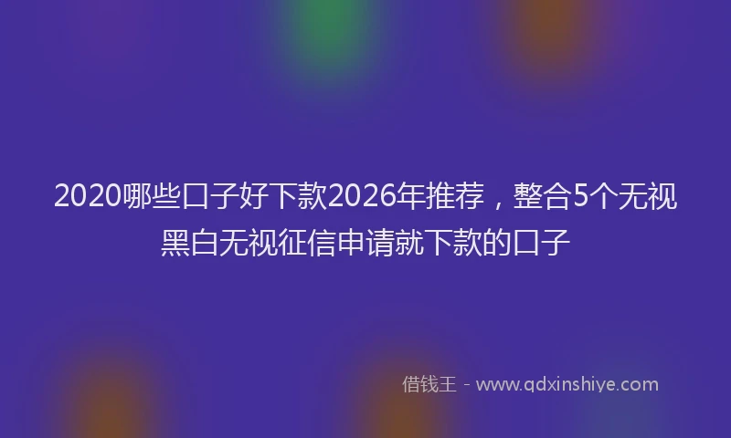 2020哪些口子好下款2026年推荐,整合5个无视黑白无视征信申请就下款的口子