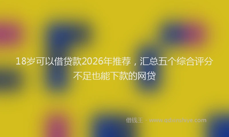 18岁可以借贷款2026年推荐，汇总五个综合评分不足也能下款的网贷