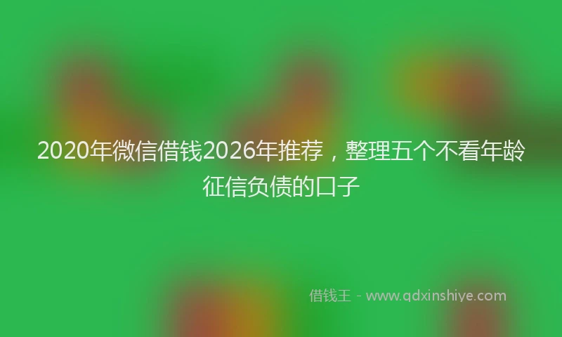 2020年微信借钱2026年推荐,整理五个不看年龄征信负债的口子