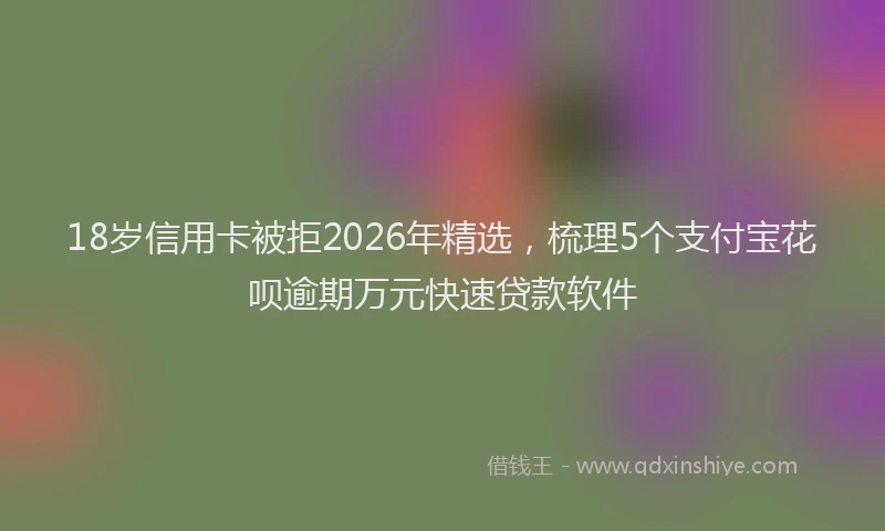 18岁信用卡被拒2026年精选，梳理5个支付宝花呗逾期万元快速贷款软件