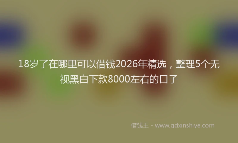 18岁了在哪里可以借钱2026年精选，整理5个无视黑白下款8000左右的口子