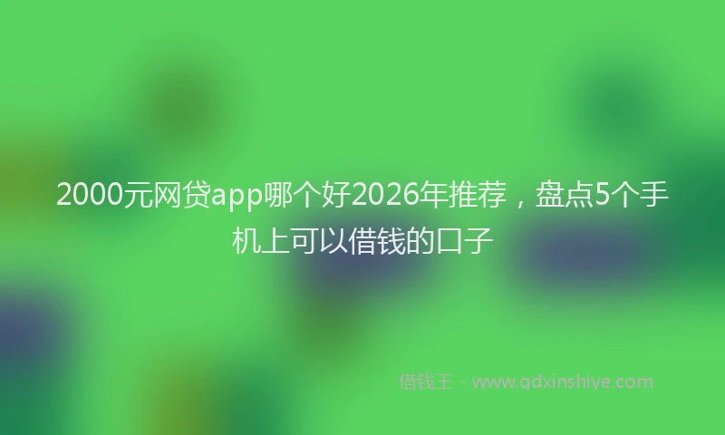 2000元网贷app哪个好2026年推荐，盘点5个手机上可以借钱的口子