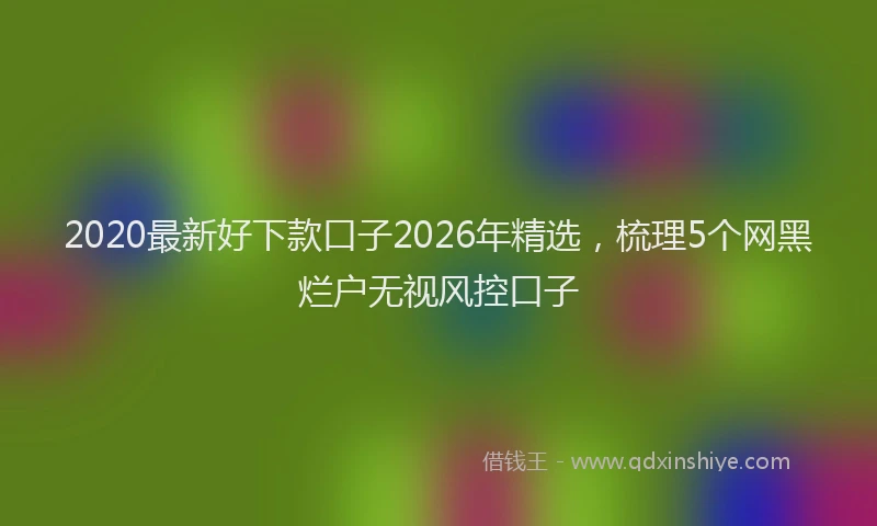 2020最新好下款口子2026年精选,梳理5个网黑烂户无视风控口子