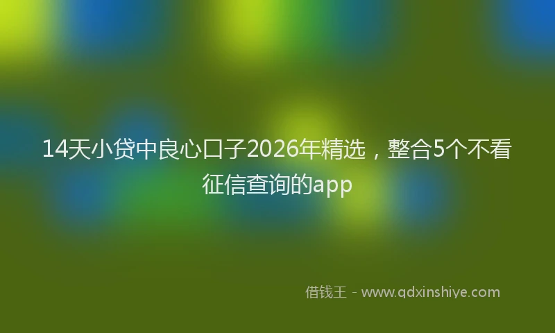 14天小贷中良心口子2026年精选，整合5个不看征信查询的app