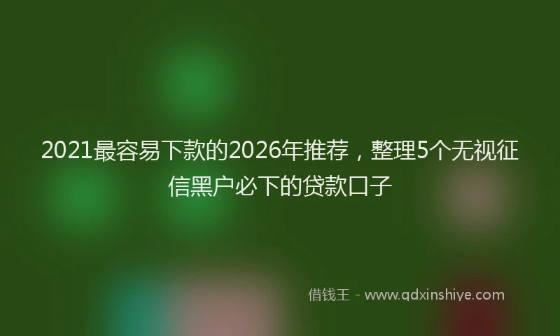 2021最容易下款的2026年推荐，整理5个无视征信黑户必下的贷款口子