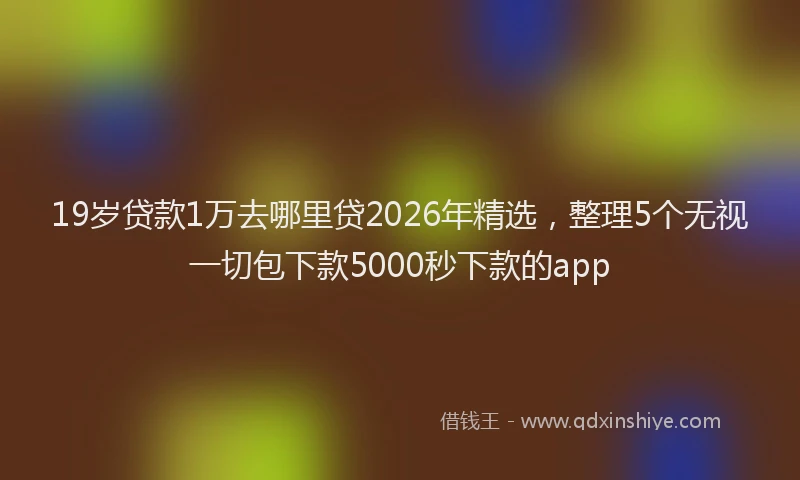 19岁贷款1万去哪里贷2026年精选，整理5个无视一切包下款5000秒下款的app