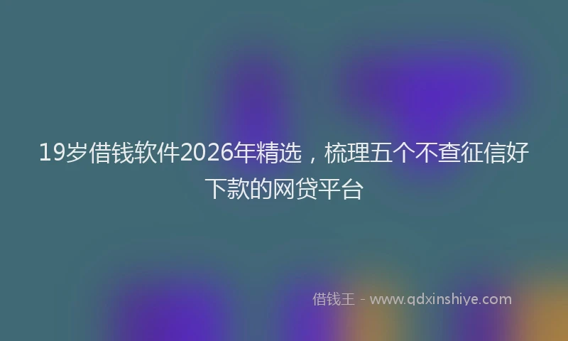 19岁借钱软件2026年精选,梳理五个不查征信好下款的网贷平台