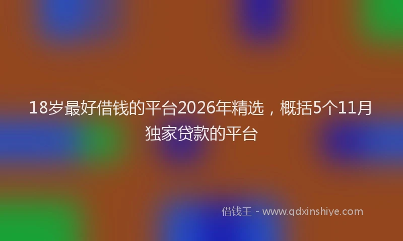 18岁最好借钱的平台2026年精选,概括5个11月独家贷款的平台