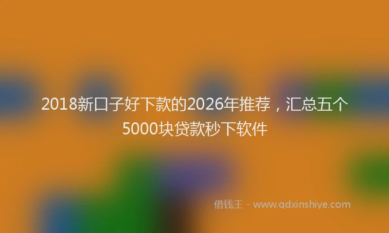 2018新口子好下款的2026年推荐,汇总五个5000块贷款秒下软件
