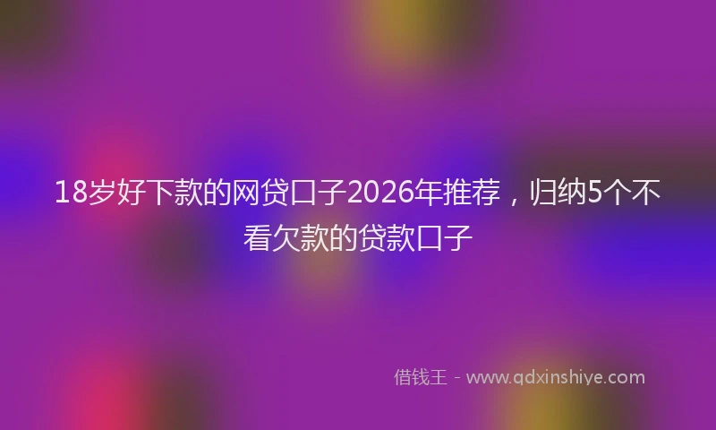 18岁好下款的网贷口子2026年推荐，归纳5个不看欠款的贷款口子