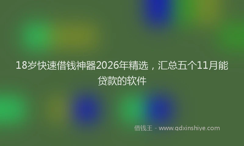18岁快速借钱神器2026年精选,汇总五个11月能贷款的软件