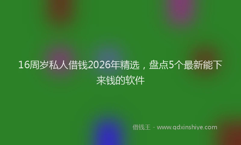 16周岁私人借钱2026年精选，盘点5个最新能下来钱的软件