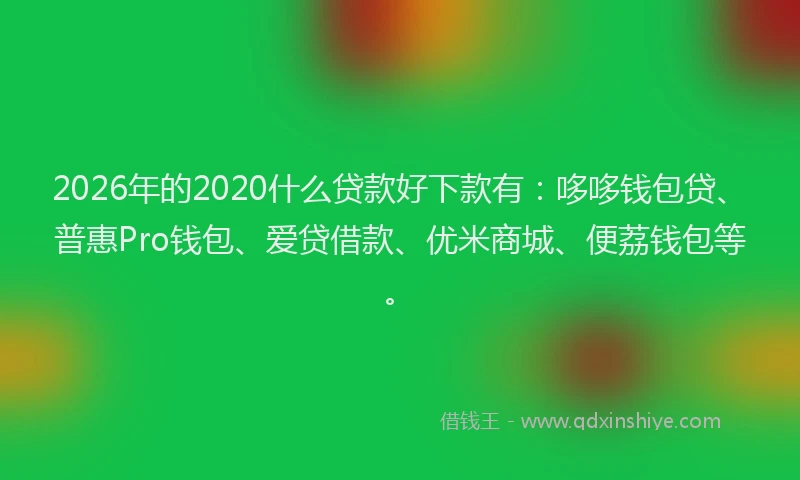 2026年的2020什么贷款好下款有:哆哆钱包贷、普惠Pro钱包、爱贷借款、优米商城、便荔钱包等。