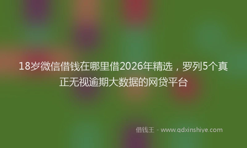 18岁微信借钱在哪里借2026年精选，罗列5个真正无视逾期大数据的网贷平台