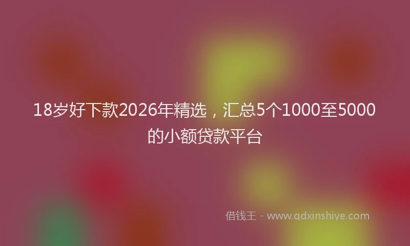 18岁好下款2026年精选，汇总5个1000至5000的小额贷款平台