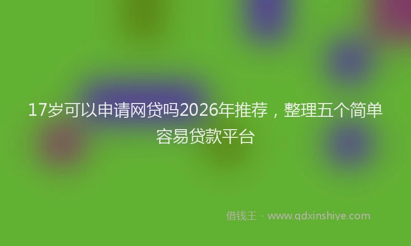 17岁可以申请网贷吗2026年推荐,整理五个简单容易贷款平台
