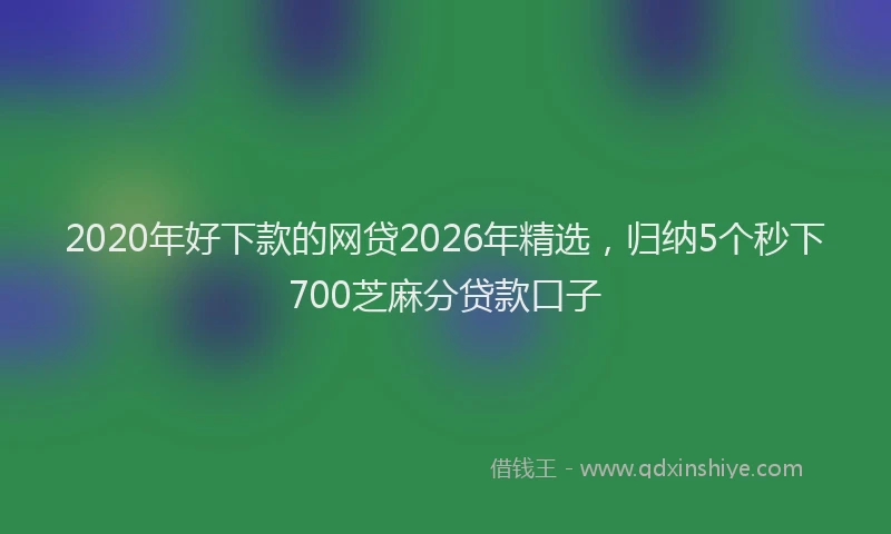 2020年好下款的网贷2026年精选,归纳5个秒下700芝麻分贷款口子