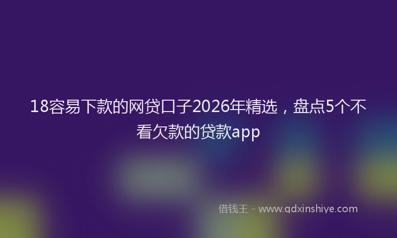 18容易下款的网贷口子2026年精选，盘点5个不看欠款的贷款app