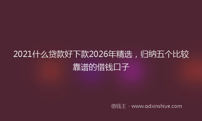 2021什么贷款好下款2026年精选，归纳五个比较靠谱的借钱口子