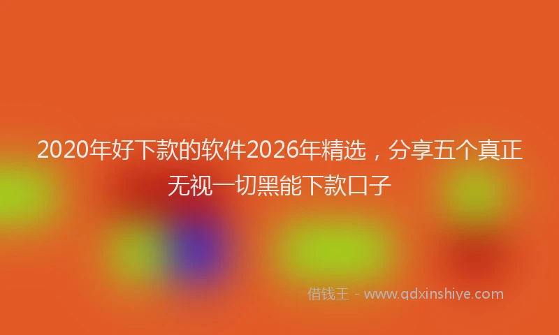 2020年好下款的软件2026年精选,分享五个真正无视一切黑能下款口子