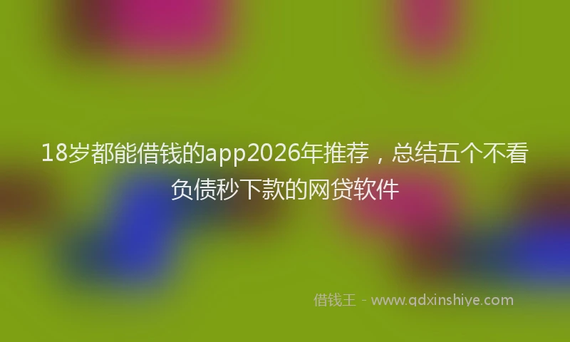 18岁都能借钱的app2026年推荐，总结五个不看负债秒下款的网贷软件