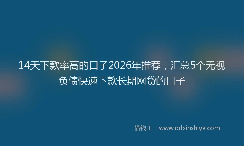 14天下款率高的口子2026年推荐，汇总5个无视负债快速下款长期网贷的口子