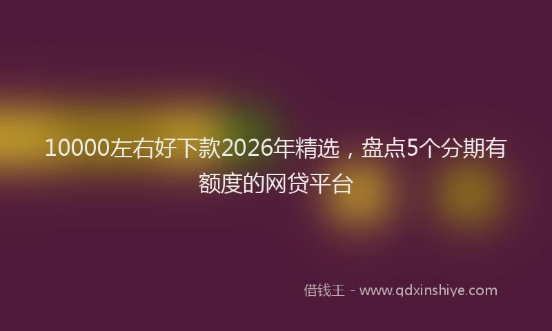 10000左右好下款2026年精选，盘点5个分期有额度的网贷平台
