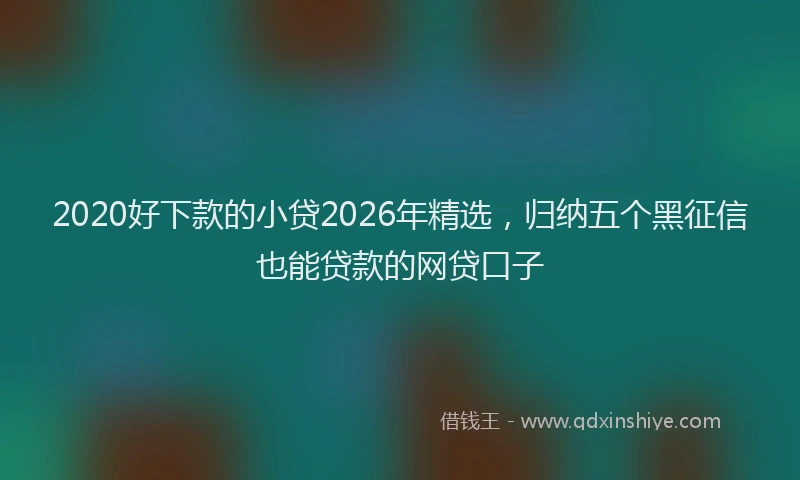 2020好下款的小贷2026年精选,归纳五个黑征信也能贷款的网贷口子