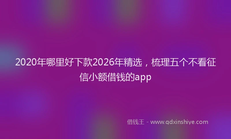 2020年哪里好下款2026年精选,梳理五个不看征信小额借钱的app