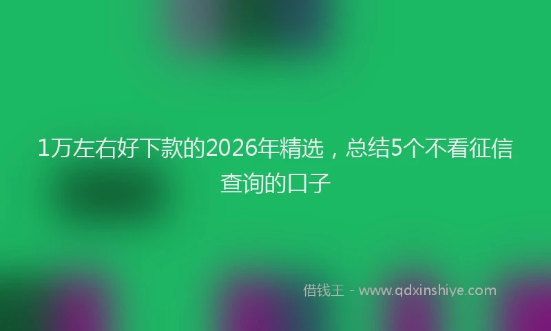 1万左右好下款的2026年精选,总结5个不看征信查询的口子
