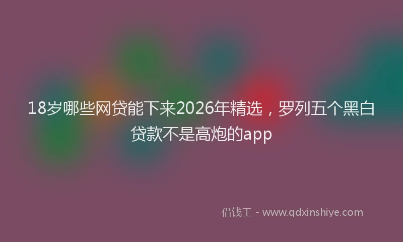 18岁哪些网贷能下来2026年精选，罗列五个黑白贷款不是高炮的app