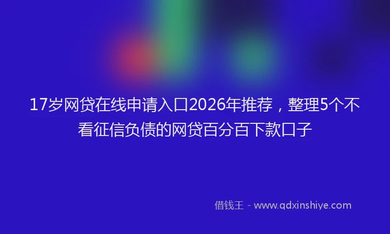 17岁网贷在线申请入口2026年推荐，整理5个不看征信负债的网贷百分百下款口子