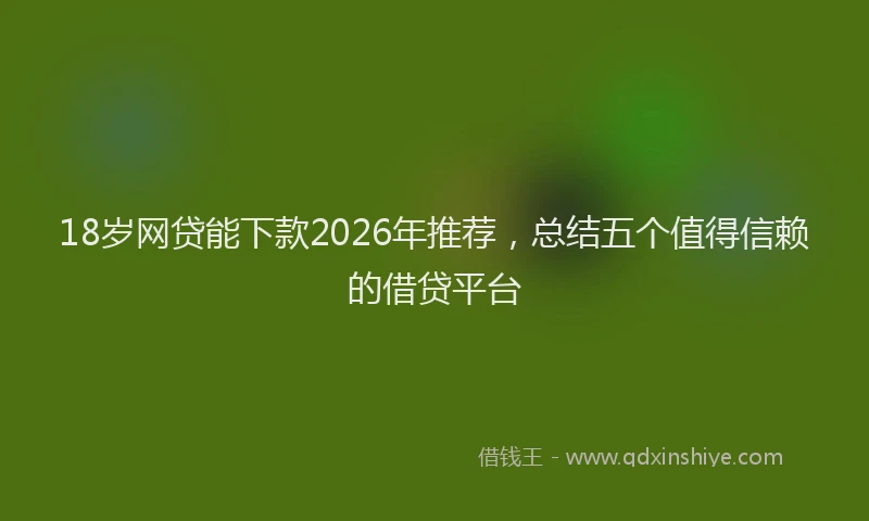 18岁网贷能下款2026年推荐，总结五个值得信赖的借贷平台