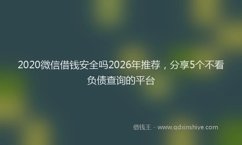2020微信借钱安全吗2026年推荐,分享5个不看负债查询的平台