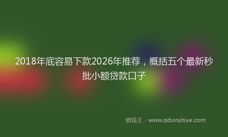 2018年底容易下款2026年推荐,概括五个最新秒批小额贷款口子