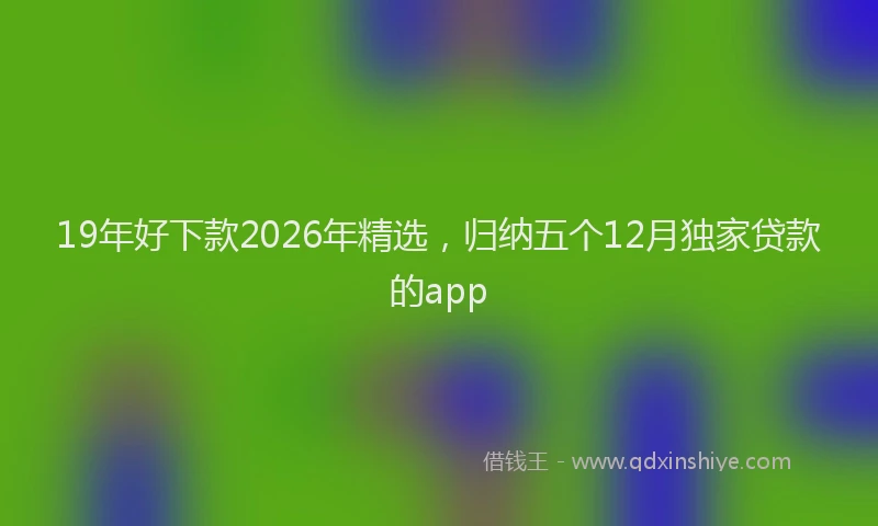19年好下款2026年精选，归纳五个12月独家贷款的app