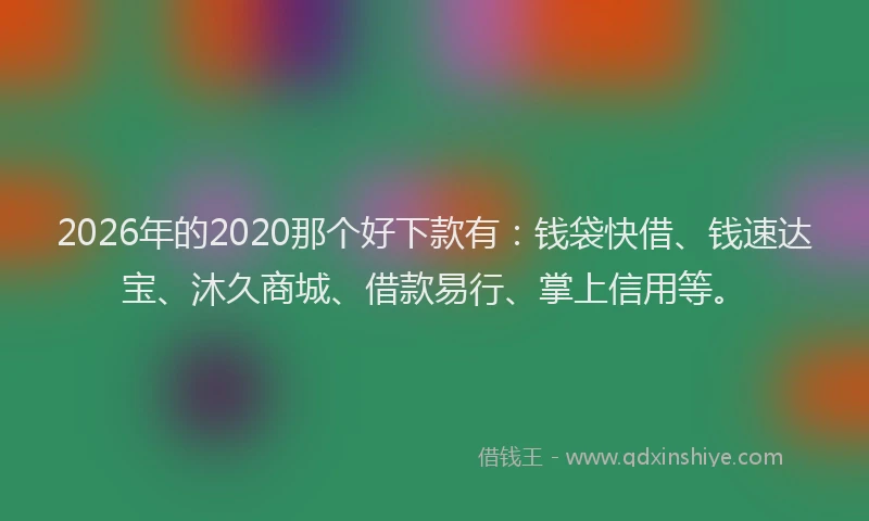 2026年的2020那个好下款有：钱袋快借、钱速达宝、沐久商城、借款易行、掌上信用等。