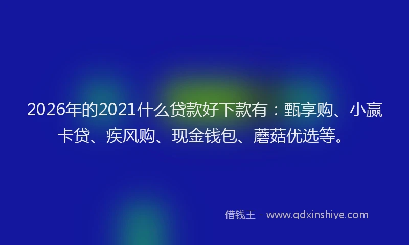 2026年的2021什么贷款好下款有：甄享购、小赢卡贷、疾风购、现金钱包、蘑菇优选等。