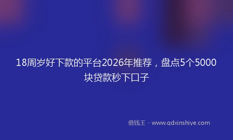 18周岁好下款的平台2026年推荐,盘点5个5000块贷款秒下口子