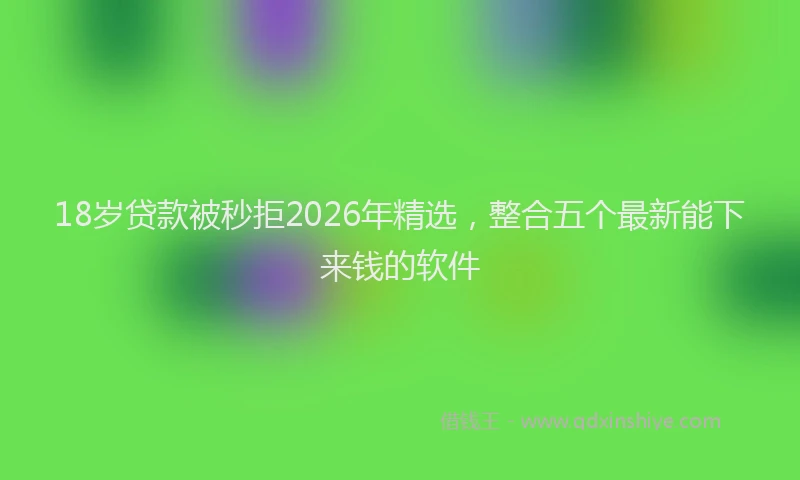 18岁贷款被秒拒2026年精选，整合五个最新能下来钱的软件