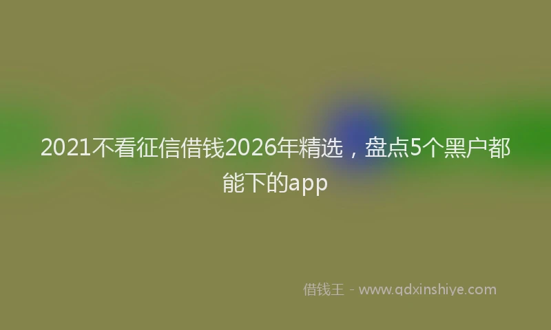 2021不看征信借钱2026年精选,盘点5个黑户都能下的app