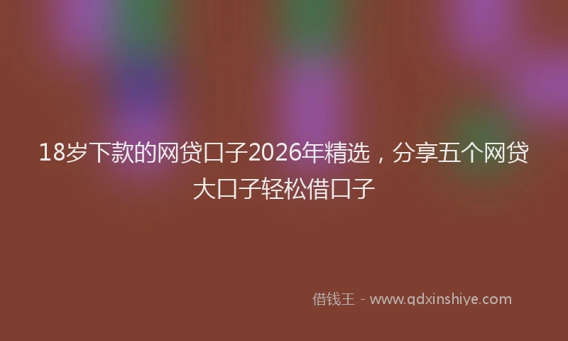 18岁下款的网贷口子2026年精选，分享五个网贷大口子轻松借口子
