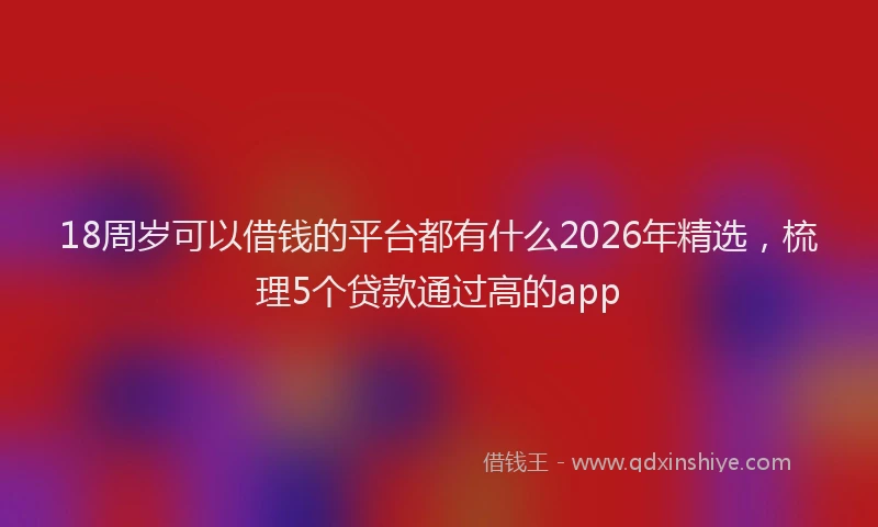 18周岁可以借钱的平台都有什么2026年精选，梳理5个贷款通过高的app