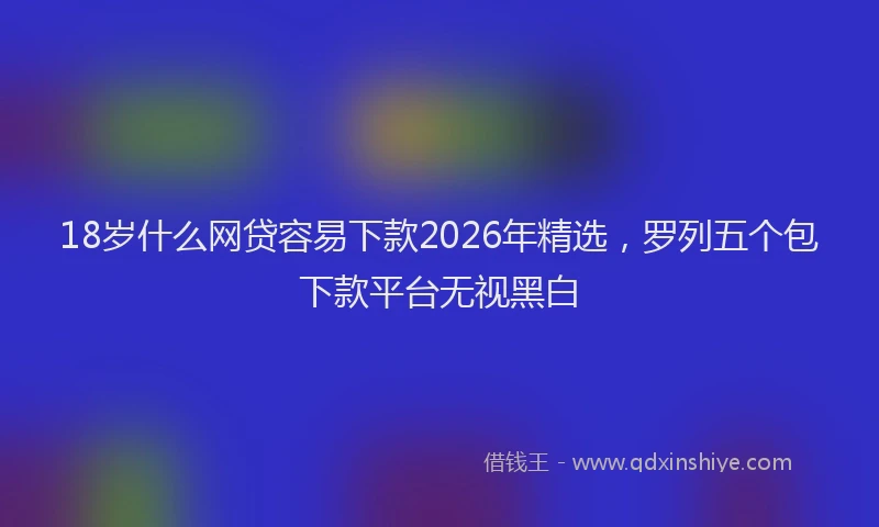 18岁什么网贷容易下款2026年精选，罗列五个包下款平台无视黑白