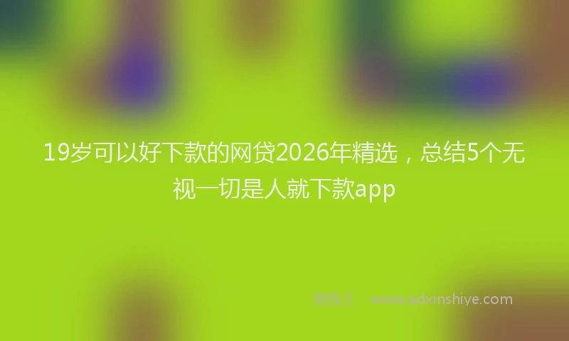 19岁可以好下款的网贷2026年精选，总结5个无视一切是人就下款app