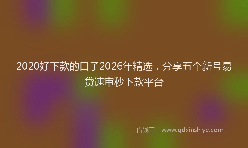 2020好下款的口子2026年精选,分享五个新号易贷速审秒下款平台