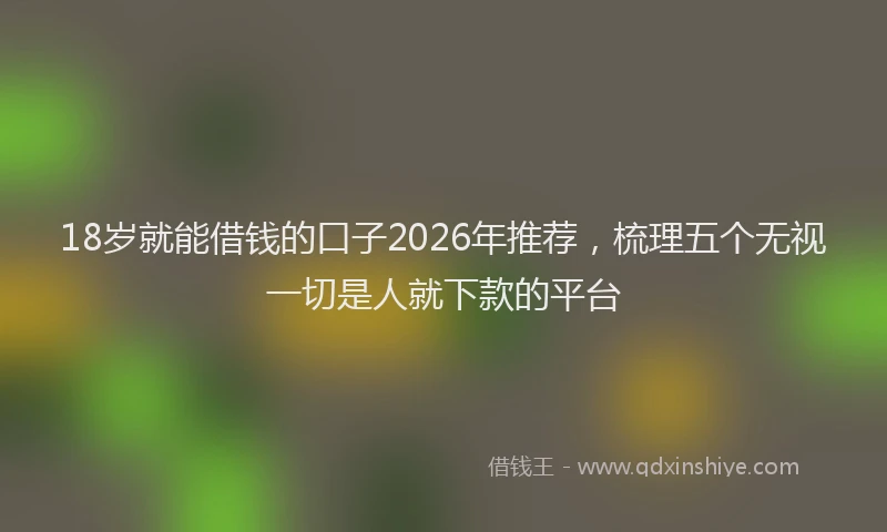 18岁就能借钱的口子2026年推荐，梳理五个无视一切是人就下款的平台